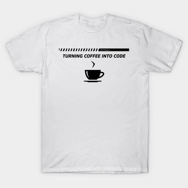 Turning Coffee Into Code - Funny Programming Jokes - Light Color T-Shirt by springforce